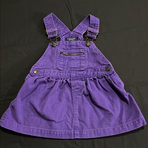 Chaps Purple Overall Dress, Size 12 Months - Picture 1 of 3